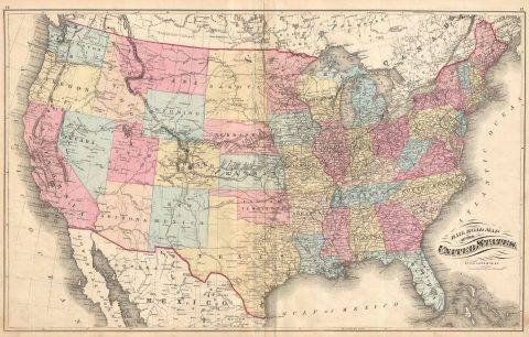 1876 Walker Railroad Map of the United States