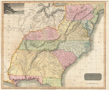 1817 Thomson Map of the Southeastern United States: Georgia, Carolina, Virginia, Tennessee, Kentucky