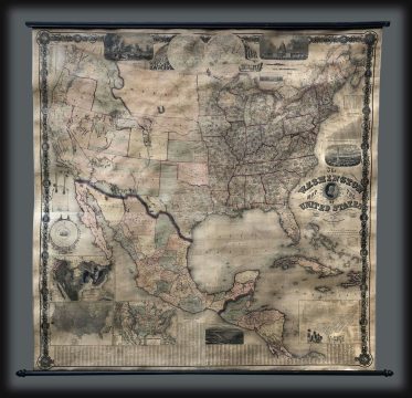 1861 Maury Civil War Wall Map of the United States