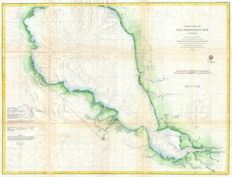 1862 U.S.Coast Survey Map of the Southern Part of San Francisco Bay