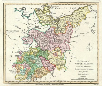 1791 Wilkinson Map of Upper Saxony, Germany