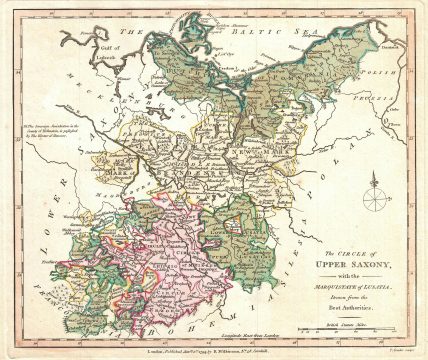 1794 Wilkinson Map of Upper Saxony, Germany