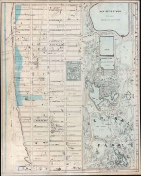1867 Dripps Map of Central Park and the Upper West Side, New York City