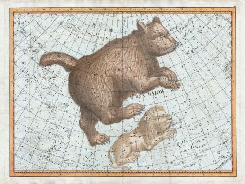 1801 Bode Celestial Chart or Star Map of Ursa Major Constellation (Big Dipper)  (elephant folio)
