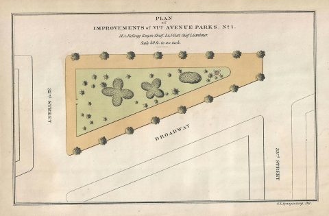1871 Kellogg and Pilat Map or Plan of Greeley Square Park, New York City