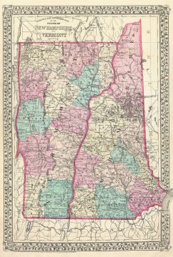 1877 Mitchell Map  of Vermont and New Hampshire