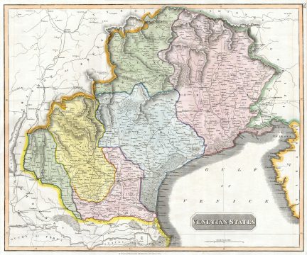 1814 Thomson Map of the Venetian States (Venice), Italy