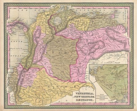 1849 Mitchell Map of Venezuela, Colombia and Ecuador