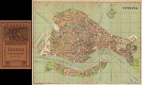 1923 Scrocchi Pocket Map or Plan of Venice, Italy
