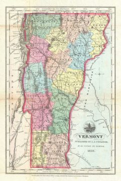 1859 Coolidge Map of Vermont
