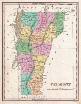 1827 Finley Map of Vermont