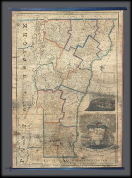 1821 Whitelaw Wall Map of Vermont