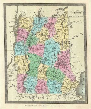 1835 Burr Map of Vermont and New Hampshire
