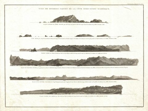 1799 Vancouver View of Nootka Sound, Cape Mendocino, Columbia River, etc.