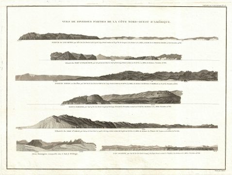 1799 Vancouver View of San Francisco, San Diego, and Santa Barbara