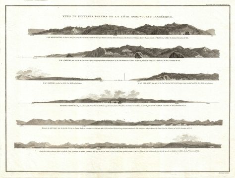 1799 Vancouver View of Cape Flattery, Mendocino, Oreford, Juan de Fuca, etc.