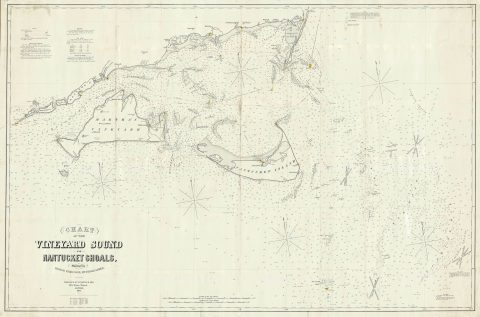 1864 Eldridge Blueback Nautical Chart Map of Marthas Vineyard and Nantucket