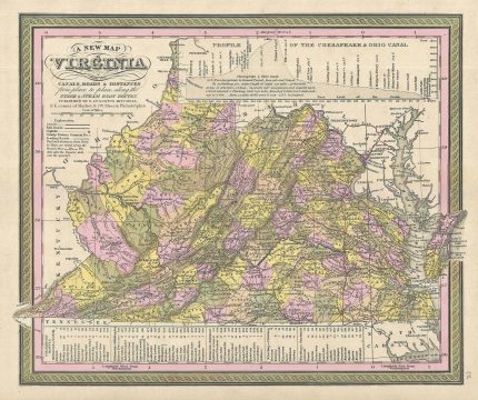 1849 Mitchell Map of Virginia and West Virginia