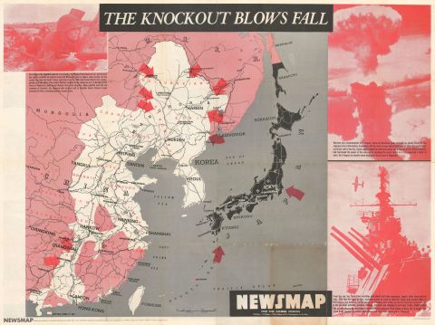 1945 Army Information Branch Newsmap of Japan and China - Atomic Bomb Issue!