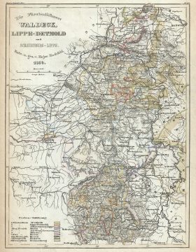 1850 Meyer Map of Principalities in Northern Germany, depicting Hanover