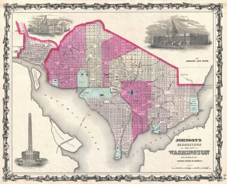 1862 Johnson Map of Washington D.C. and Georgetown