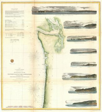 1855 U.S.C.S. Map or Chart of Washington and Oregon