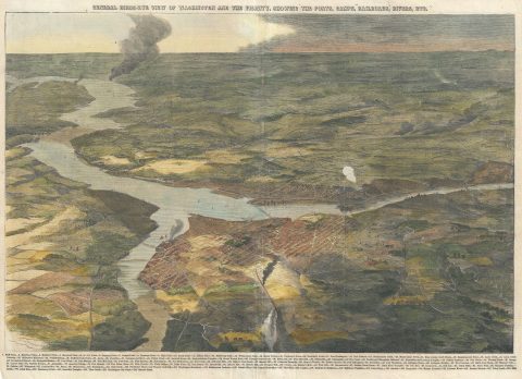 1862 Harpers Weekly View of Washington D.C. and vicinity