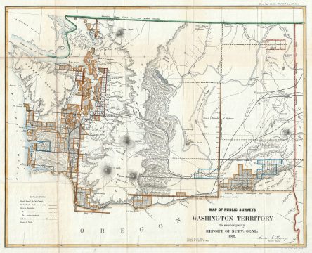 1863 Public Survey Map of Washington Territory