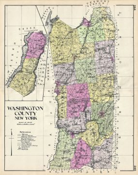 1912 Century Map of Washington County, New York