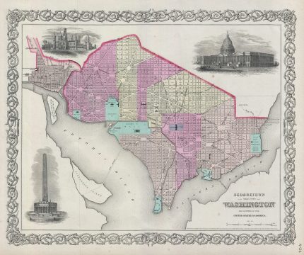 1856 Colton Plan or Map of Washington D.C.