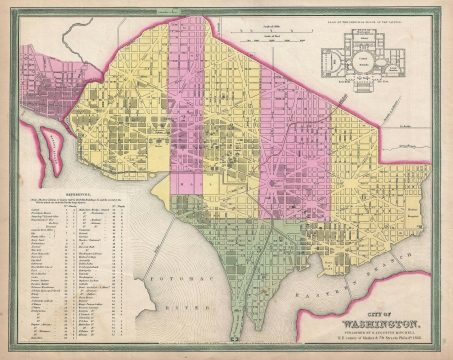 1846 Mitchell Map of Washington D.C. and Georgetown (first edition)
