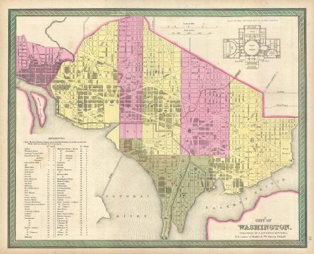 1849 Mitchell Map of Washington D.C. w/Georgetown