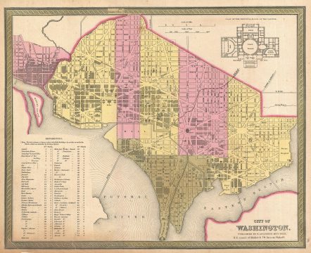 1854 Mitchell Map of Washington D.C.