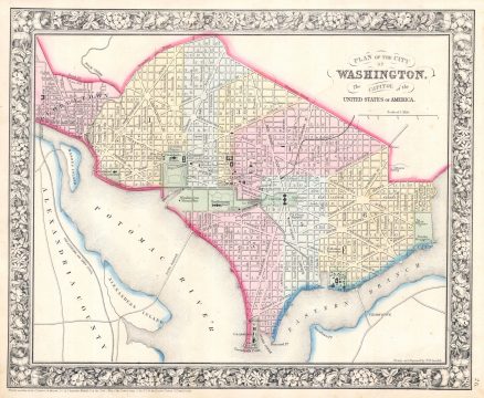 1864 Mitchell Map of Washington D.C.