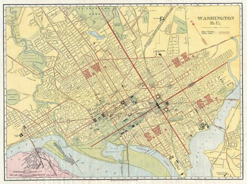 1910 Rand McNally Map or Plan of Washington D.C.