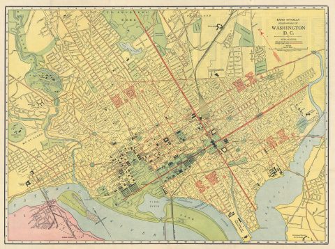 1925 Rand McNally Map or Plan of Washington D.C.