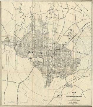 1882 Strangers Guide Map of Washington D.C. and Georgetown