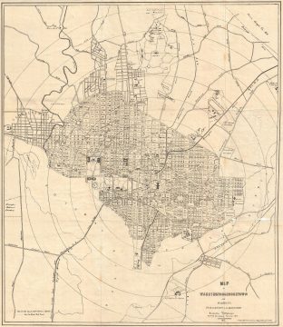 1882 Strangers Guide Map or City Plan of Washington D.C. and Georgetown