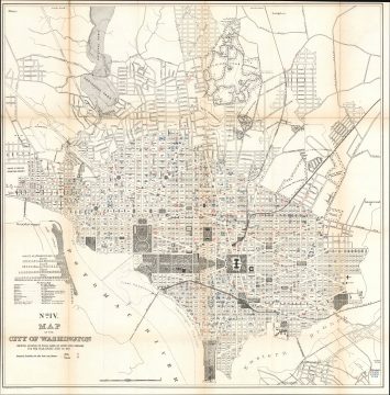 1901 Norris Peters Map of Washington D.C. w/ Lung Disease Mortality