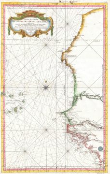 1765 Bellin Sea Chart of Western Africa ( Senegal, Gambia, Guinea, etc.)