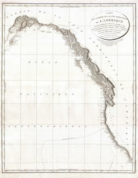 1799 Vancouver Map of the West Coast of North America - California, Vancouver, Alaska