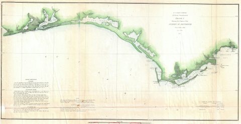 1852 U.S. Coast Survey Map of the Florida Panhandle