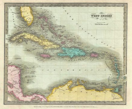 1834 Burr Map of the West Indies