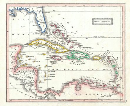1845 Ewing Map of the West Indies