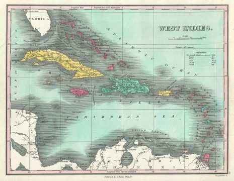 1828 Finley Map of the West Indies, Caribbean, and Antilles