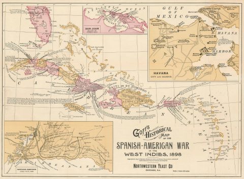 1899 Goff Map of the West Indies