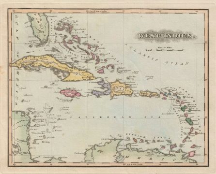 1823 Lucas Map of West Indies