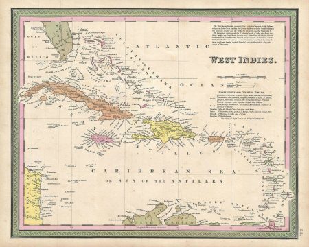 1849 Mitchell Map of the West Indies