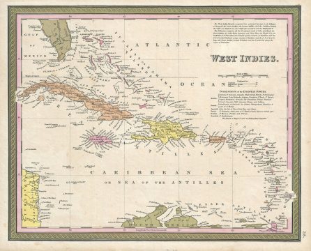 1850 Mitchell Map of the West Indies