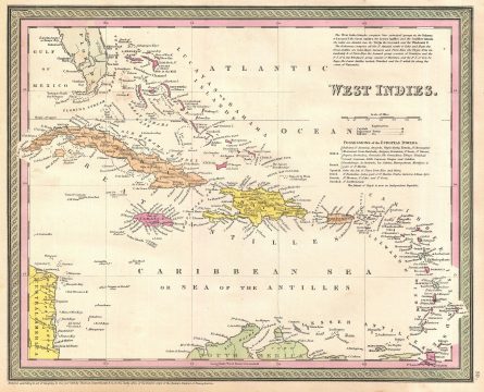 1854 Mitchell Map of the West Indies (Cuba, Hispaniola, Porto Rico)